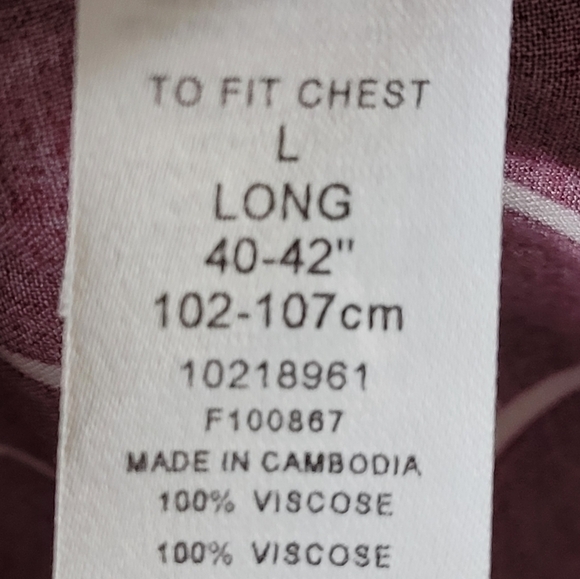 ASOS DESIGN Boxy Striped Shirt in Burgundy Red L - Picture 9 of 10